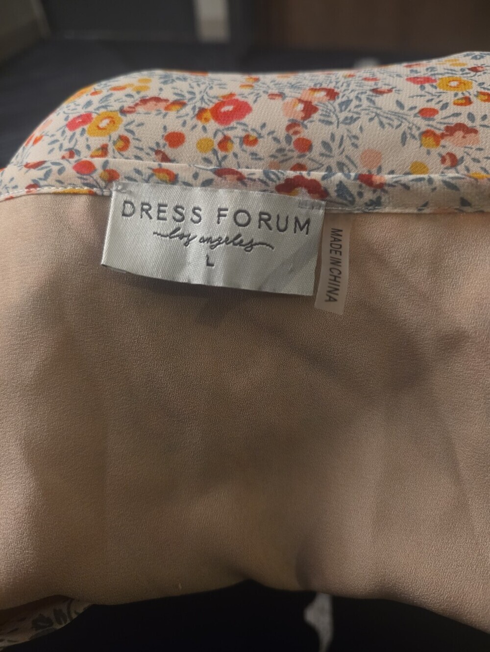 Dress Forum LA Floral Tiered Boho Fully Lined Cottagecore Pink Dress L - Picture 6 of 6